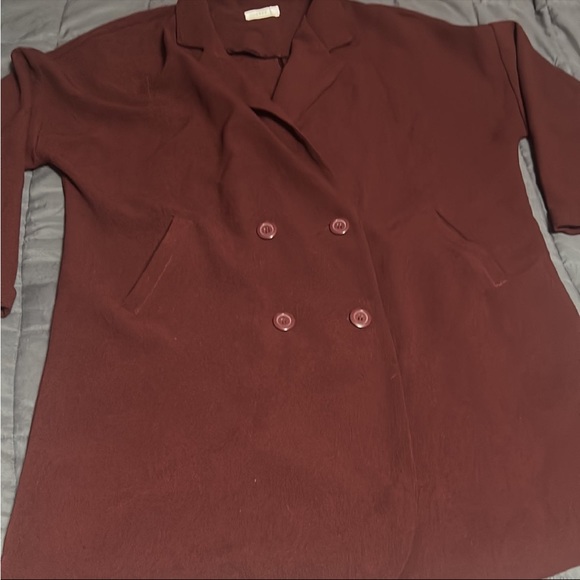 Maroon Oversized Blazer Medium - Picture 4 of 5